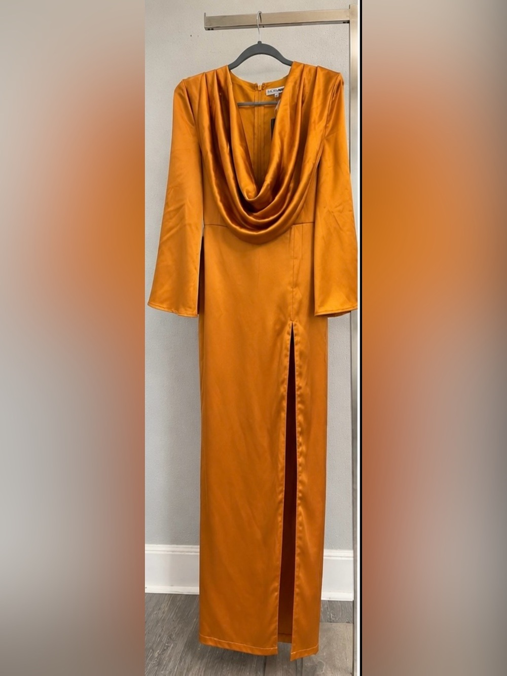 Stunning Golden Satin Maxi Dress by Fashion Nova ✨
